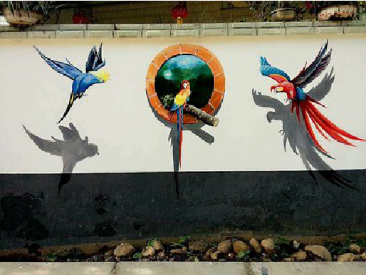 平和视觉错位-3D墙绘设计