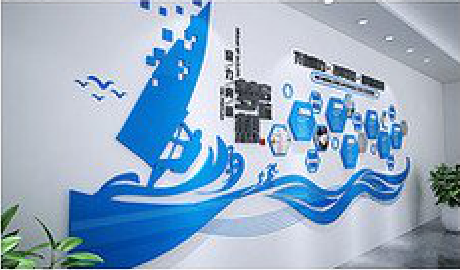 平和海浪主题文化墙如何设计？