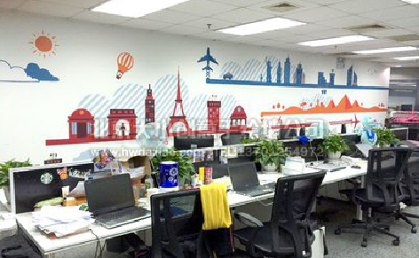 平和教你设计办公室墙绘的方法。