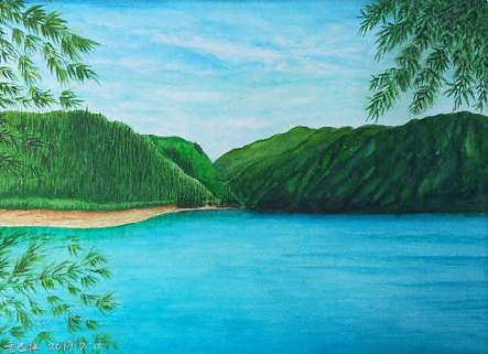 平和在墙绘中，如何绘画绿水青山？