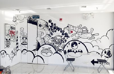 平和手绘墙并非传统涂鸦。